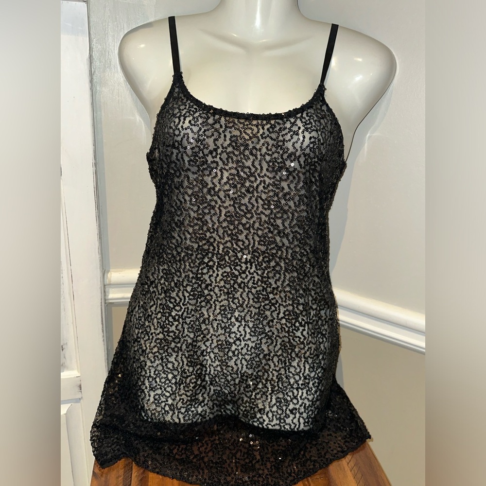 Intimately Free People Black Sequin Sheer Dress